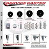 Service Caster 4 Inch Hard Rubber 38 Inch Threaded Stem Caster Set 2 Brakes SCC SCC-TS20S414-HRS-381615-2-PLB-2